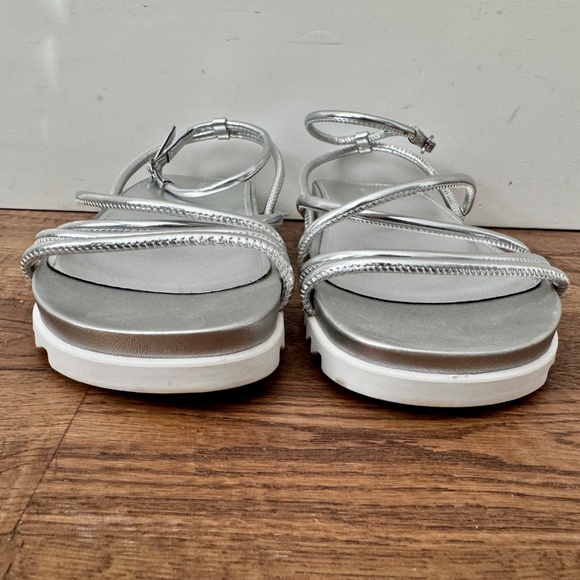 New Marc Fisher Joylyn Silver Gladiator Strappy Platform Sandals Women Size 9.5 - Picture 4 of 6